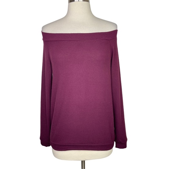 Copper Key Plum Long Sleeve Brushed Knit Top, Small - Picture 4 of 12
